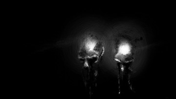 Картинка 3д графика horror ужас черепа темно