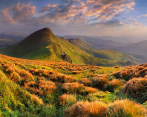Картинка природа горы небо трава осень пейзаж