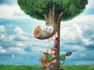 Картинка юмор+и+приколы юмор песня гитара дерево