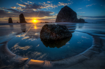 Картинка природа восходы закаты океан вечер скалы