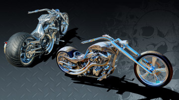 Картинка bad+to+the+bone+chopper мотоциклы 3d байк