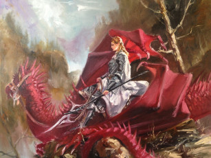 Картинка фэнтези красавицы+и+чудовища арт девушка живопись фантастика дракон