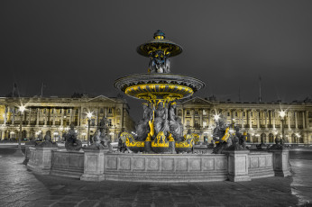 обоя города, париж , франция, фонтан, площадь, музей