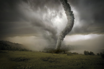 Картинка природа стихия ураган поле смерч облака