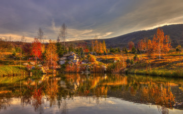 Картинка природа пейзажи осень деревья озеро