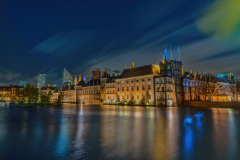 Картинка binnenhof +den+haag +netherland города -+огни+ночного+города огни канал