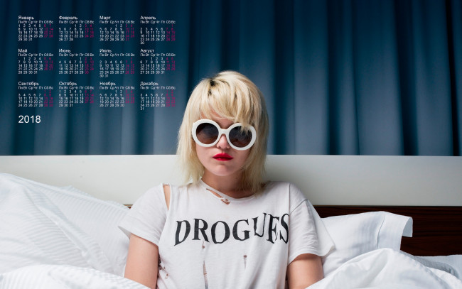 Обои картинки фото skaj ferrejra, календари, знаменитости, 2018, очки, девушка, певица