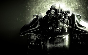 обоя видео игры, fallout 3, экипировка, противогаз, броня