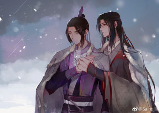 Картинка аниме mo+dao+zu+shi вэй усянь зима плащи цзян чэн