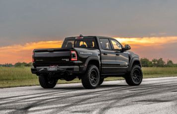 обоя автомобили, dodge, 2021, hennessey, mammoth, 1000trx, вид, сзади, ram, закат