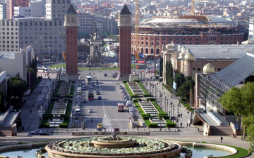 Картинка города барселона+ испания волшебный фонтан монжуика барселона башни городской вид каталония