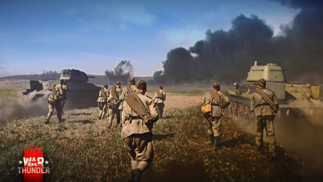 Обои картинки фото видео игры, war thunder, солдаты, танки, война
