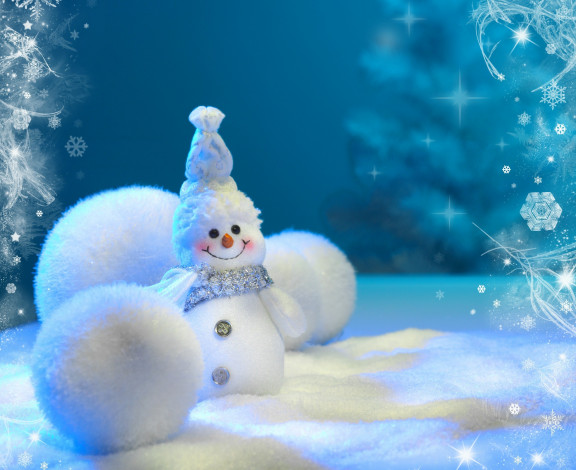 Обои картинки фото праздничные, снеговики, снежки