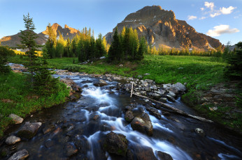 Картинка природа реки озера деревья камни пейзаж горы речка