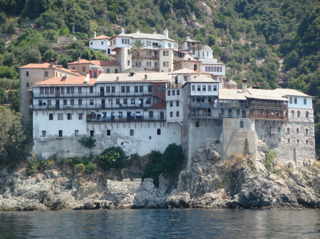Обои картинки фото греция, ano, symi, города, здания, дома, море, скалы