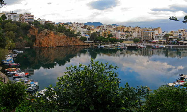 Обои картинки фото греция, крит, города, панорамы, панорама, река
