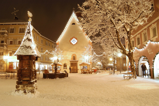 Обои картинки фото val, gardena, italy, праздничные, новогодние, пейзажи, валь, гардена, италия