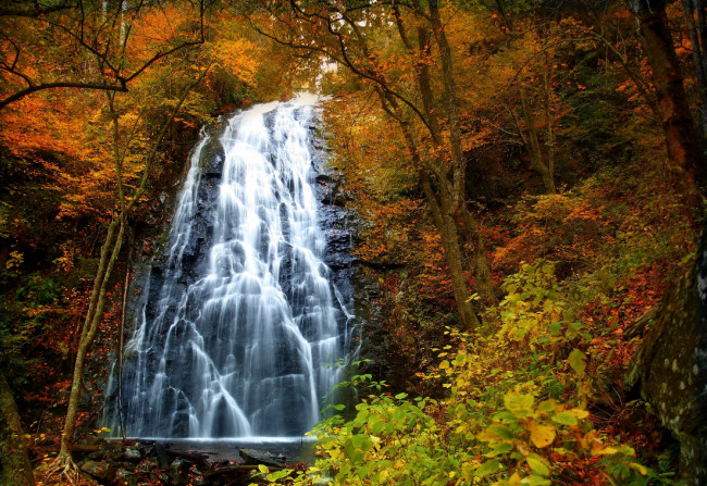 Обои картинки фото природа, водопады, водопад, осень