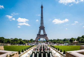 Картинка la+tour+eiffel+depuis+le+trocad& 233 ro +paris города париж+ франция башня парк