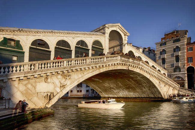 Обои картинки фото venice - rialto bridge, города, венеция , италия, мост, канал, большой