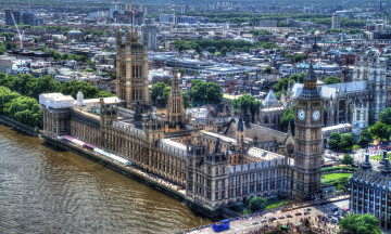 Картинка palace+of+westminster города лондон+ великобритания парламент река