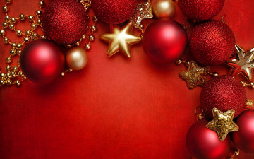 Картинка праздничные шары decoration украшения новый год рождество christmas stars merry red balls