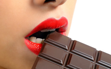 обоя разное, губы, шоколад
