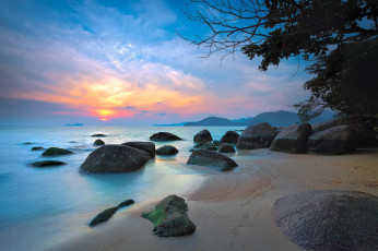 Картинка природа побережье песок камни