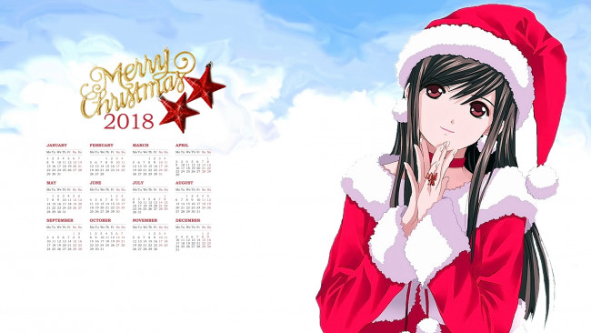 Обои картинки фото календари, праздники,  салюты, шапка, взгляд, девушка, 2018