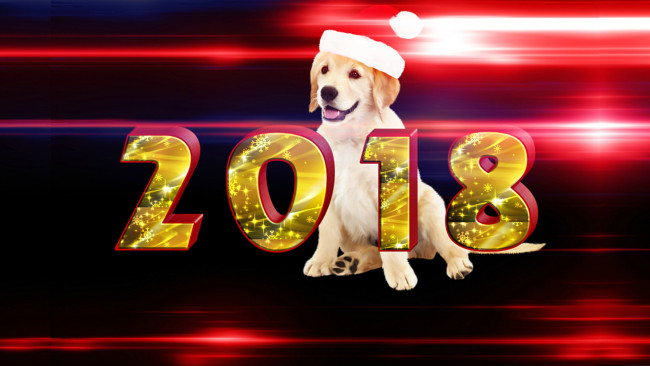 Обои картинки фото праздничные, - разное , новый год, собака, гороскоп