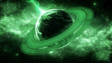 Картинка космос арт планета кольца