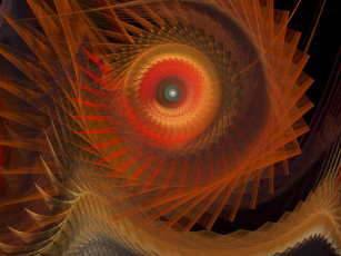Картинка 3д графика fractal фракталы линии цвета изгиби