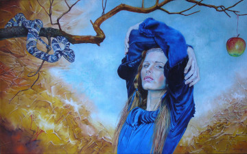 Картинка wlodzimierz kuklinski рисованные яблоко девушка змея