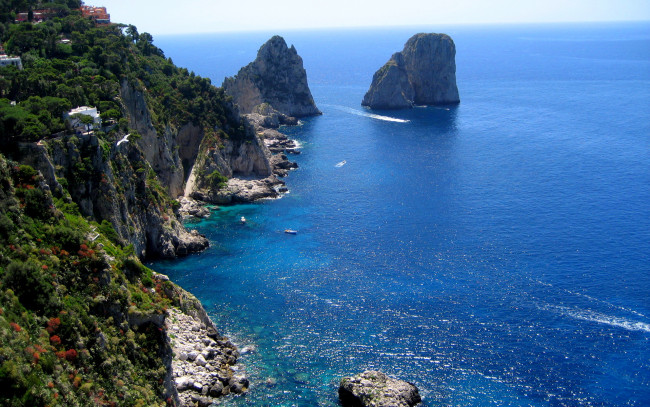 Обои картинки фото италия, capri, природа, побережье, берег, море