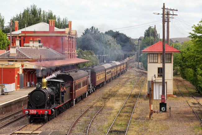 Обои картинки фото техника, паровозы, паровоз, дорога, железная