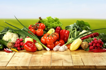 обоя еда, овощи, перец, кукуруза, редис, кольраби, капуста, помидоры, лук, томаты