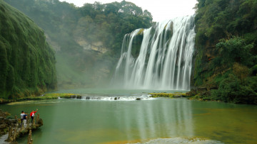 Картинка природа водопады поток камни