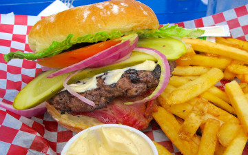 Картинка еда бутерброды +гамбургеры +канапе соус котлета гамбургер фри картофель
