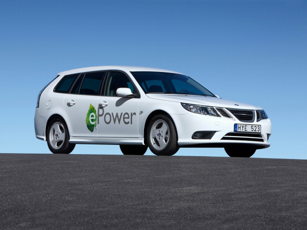 Обои картинки фото saab 9-3 epower concept 2010, автомобили, saab, 2010, 9-3, epower, concept