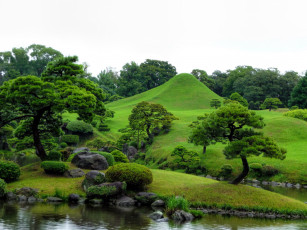 обоя природа, парк, японский, садик