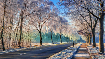 обоя природа, дороги, зима, шоссе