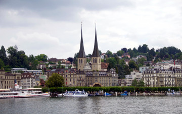 Картинка города люцерн+ швейцария башни