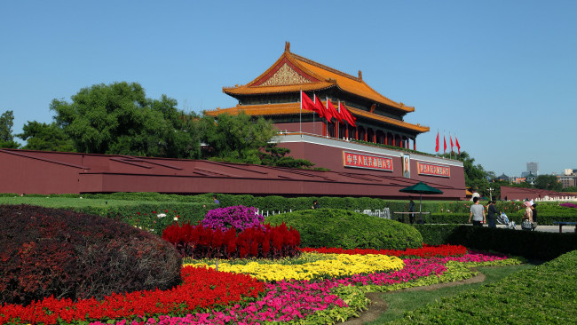 Обои картинки фото города, пекин , китай, столицы, пекин, сад, цветы, запретный, город, императорский, дворец, дворцы