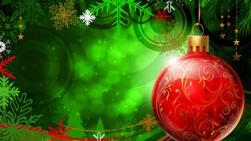 Картинка праздничные векторная+графика+ новый+год шар снежинки ёлка