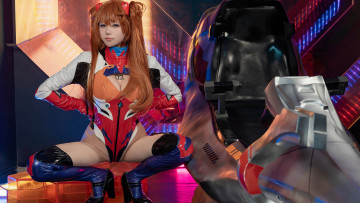 Картинка девушки -+креатив +косплей asuka langley evangelion