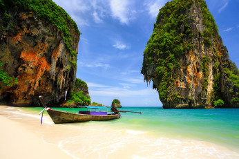 Картинка корабли лодки +шлюпки пляж утесы таиланд