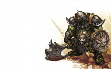 Картинка орк фэнтези существа монстр оружие зеленый