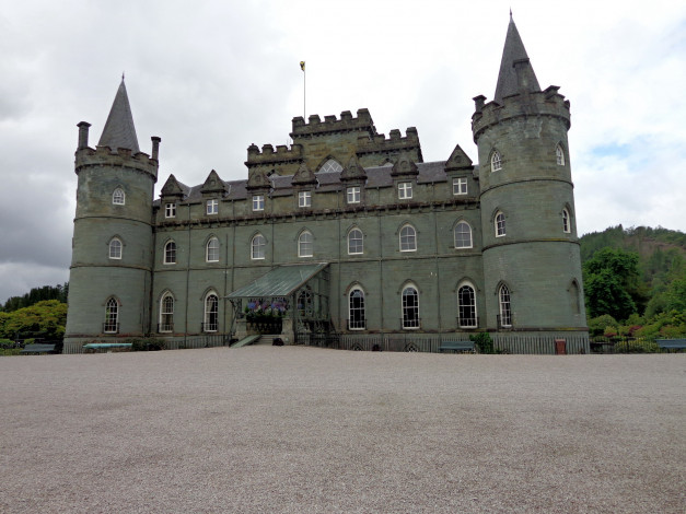 Обои картинки фото inveraray castle scotland, города, - дворцы,  замки,  крепости, башни