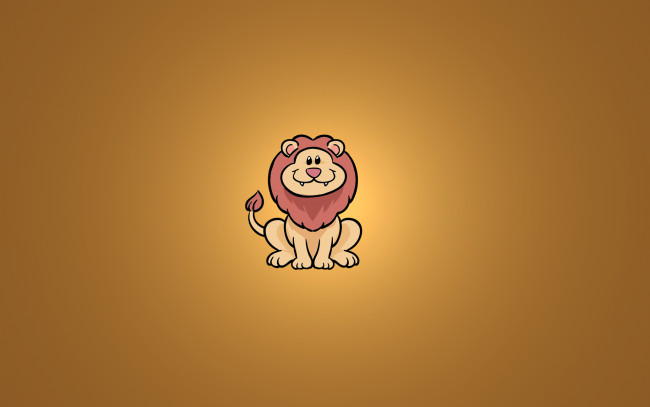 Обои картинки фото лев, рисованные, минимализм, улыбка, lion