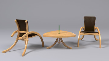 Картинка 3д+графика моделирование+ modeling стулья стол